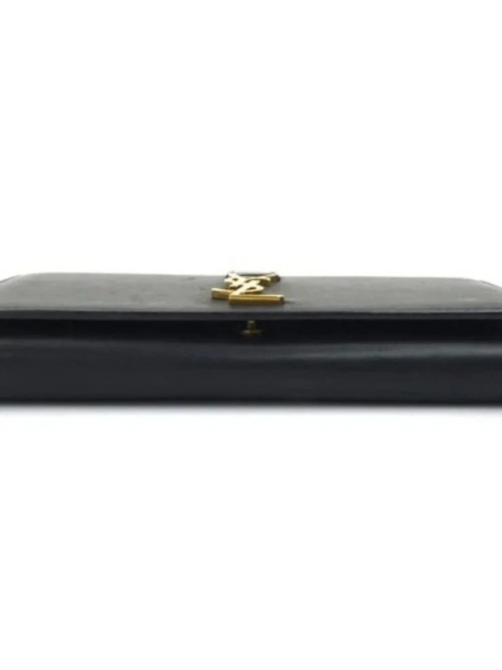 Auth SAINT LAURENT Long Wallet Black Leather/Goldtone - h31722a - Picture 3 of 16